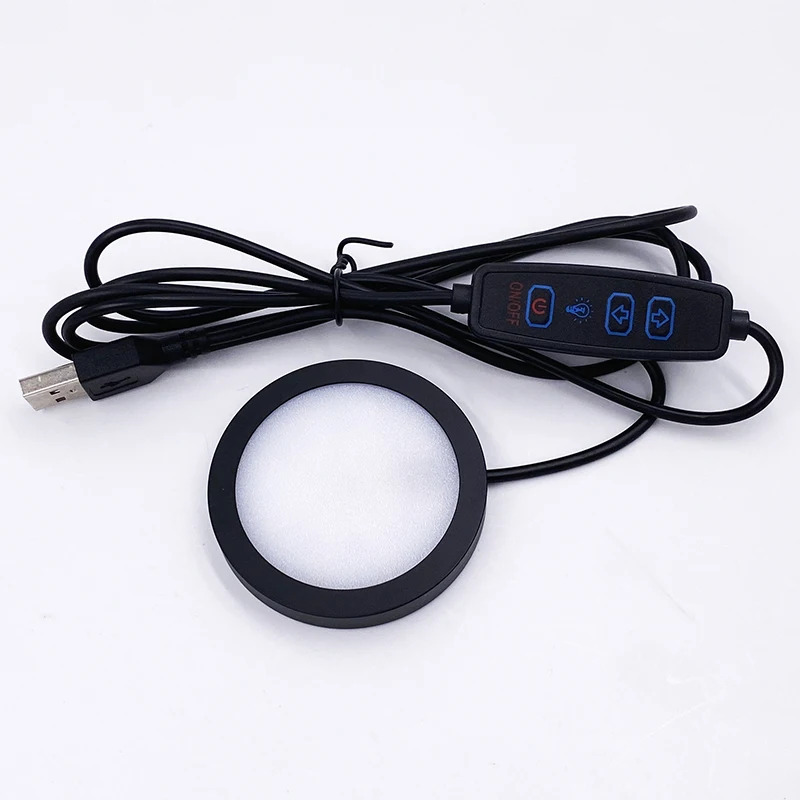 Ultrathin 8mm USB 5V 3W Dimmable Spotlight Surface Mounted Mini LED Circular Simple Ceiling Light  Exhibition Cabinet Lamp