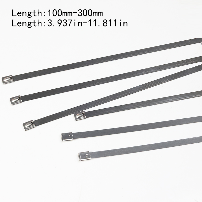 100 pz 304 # fascette per cavi in acciaio inossidabile 4.6mm fascette per cavi autobloccanti per impieghi gravosi fascette di bloccaggio per involucro di scarico in metallo multiuso