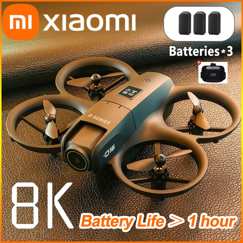 Xiaomi d16 drone motor sem escova 8k hd aéreo profissional com óculos vr helicóptero fluxo óptico gps posicionamento evitar drone