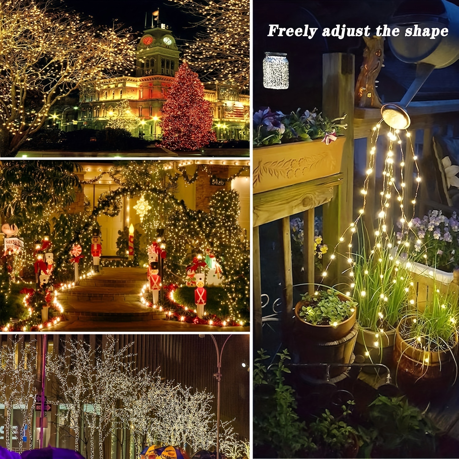 LED Solar String Lights Copper Wire Garland Light Waterproof Fairy Lights 8 Modes For Christmas Wedding Holiday Party Decoration