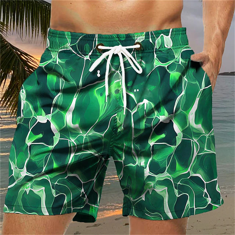 Pantalones cortos con estampado 3D de agua de mar con personalidad, pantalones cortos de baño hawaianos para hombre, bañadores informales de verano para vacaciones en la playa, pantalones de tabla de gran tamaño para niños