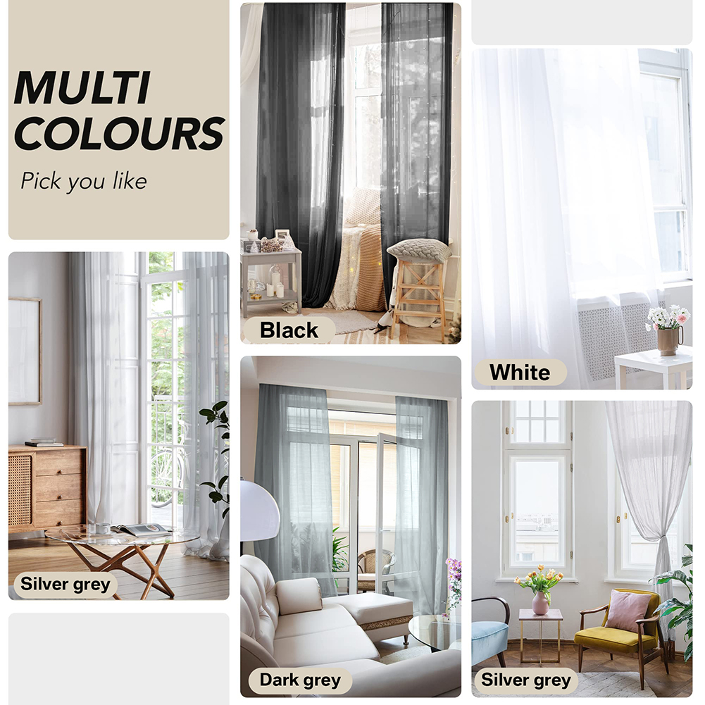 Shading Solid White Sheer Curtains for Living Room Decoration Window Curtains for Kitchen Modern Tulle Voile Organza Curtains