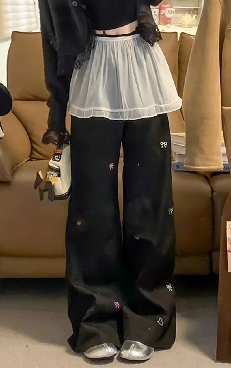 Caldo! Mezza gonna con finiture in pizzo primaverile Gonna a trapezio corta con cintura in pizzo tinta unita versatile da donna Gonna a mezza lunghezza coreana