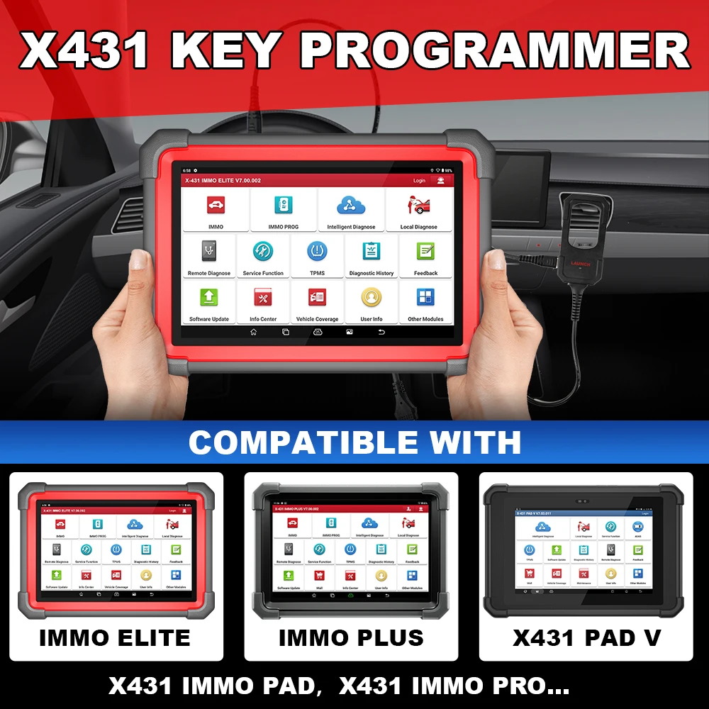 Lancering X431 Key Programmeur Remote Maker met Super Chip 4 stuks Universele Afstandsbediening Smart Key voor X-431 IMMO Elite/IMMO Plus/PAD V