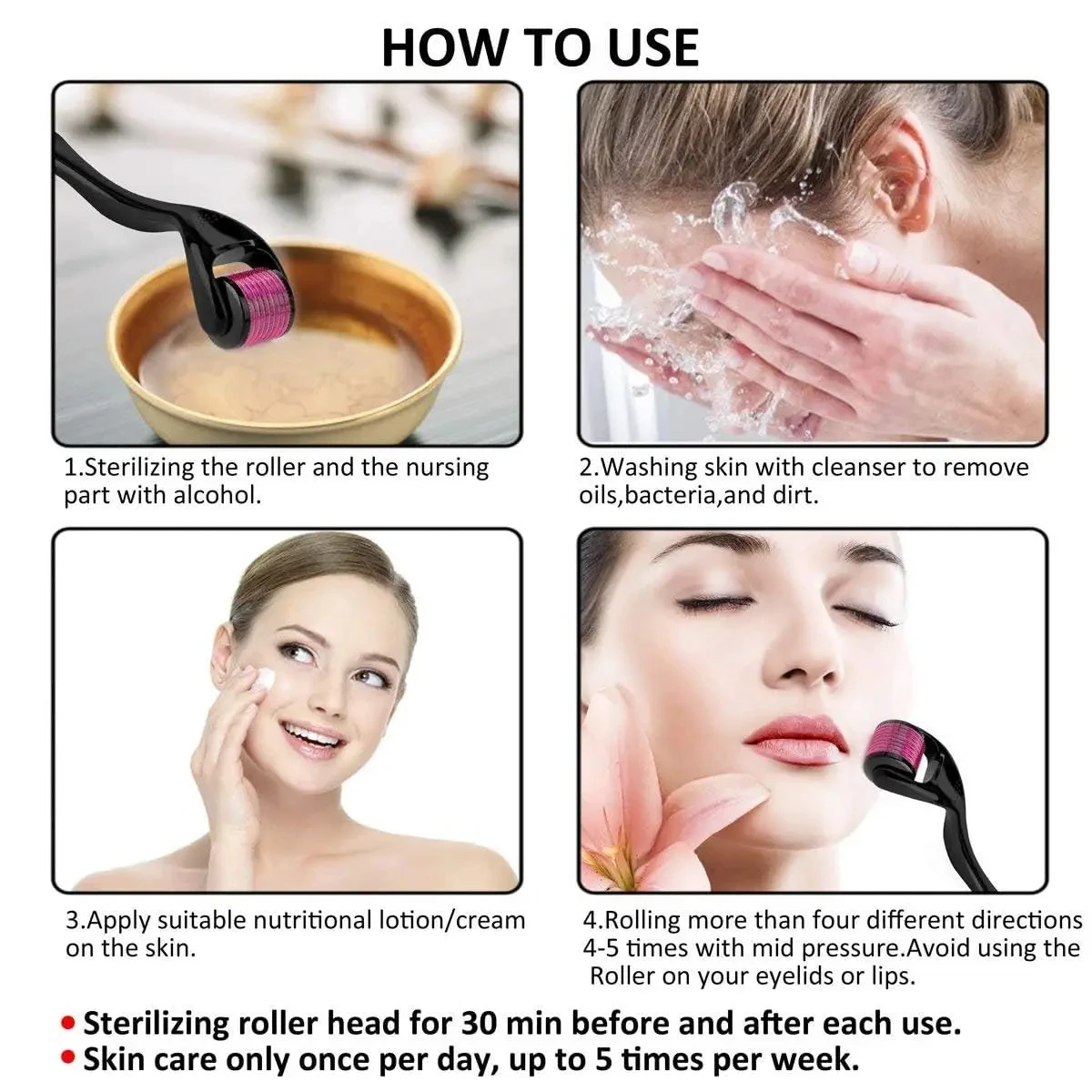 Rolo derma clássico profissional 540 para crescimento de cabelo, micro rolo facial para cuidados com a pele