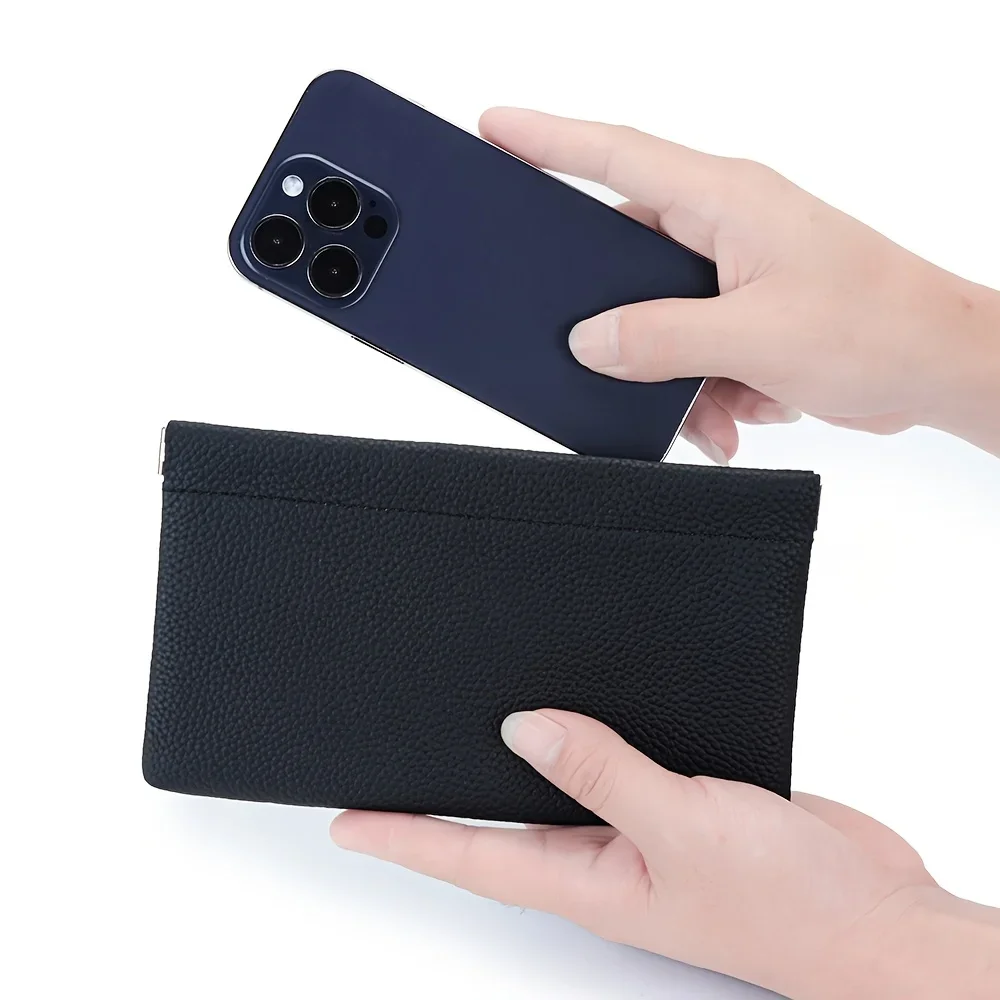 Large capacity fashionable artificial leather wallet, suitable for storing cards, cash, mobile phones, card clip wallets