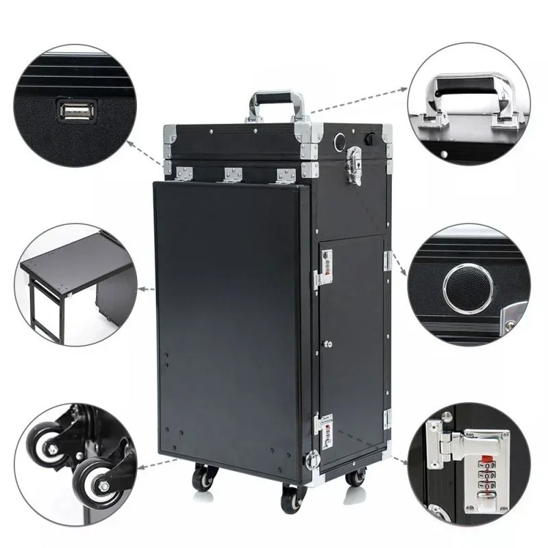 Tragbarer Schönheitssalon-Möbel-Schreibtisch, Maniküretisch und Stuhl-Set, Nail Tech Art Table