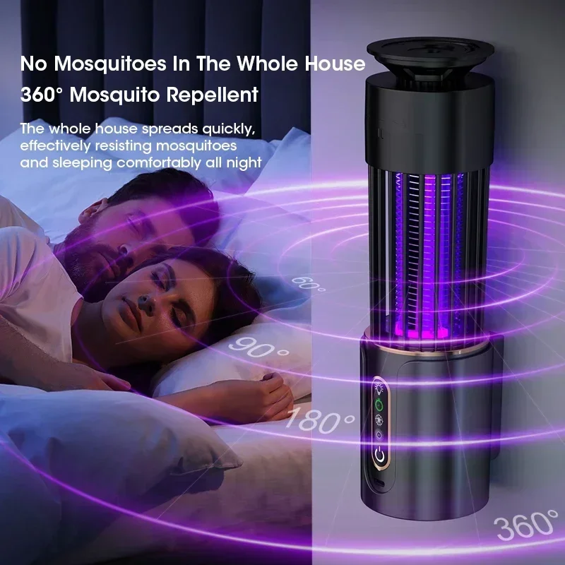2025 lâmpada elétrica assassino do mosquito inseto fly armadilha usb cronometragem mosquito mata-insetos ao ar livre repelente lanterna de acampamento