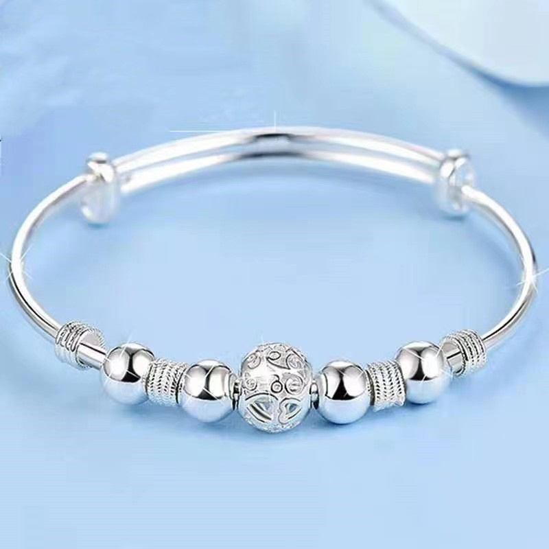 Neue koreanische Mode Silber Farbe Glück Perlen Armreifen für Frauen Armbänder Luxus Designer Party Hochzeit Schmuck Geschenke