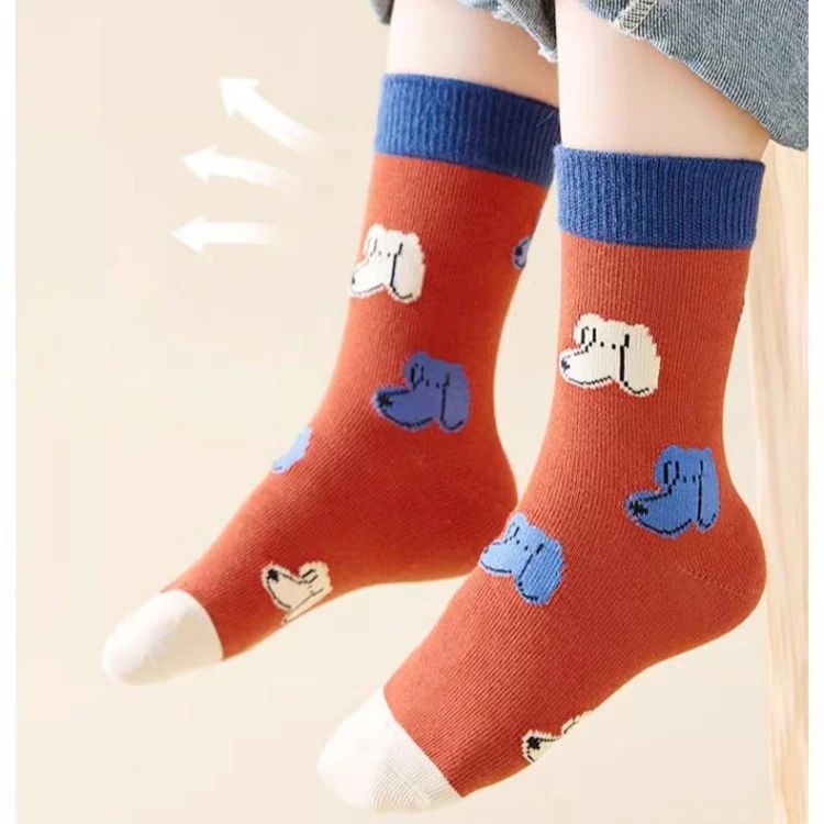 Calcetines de bebé niños otoño 5 pares nuevos calcetines de algodón calcetines para niños 1-14T calcetines divertidos con patrón de cachorro