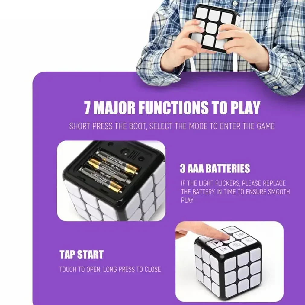 Smart Voice Cube 3X3 Magic Electronic Flashing Cube Kid Intelligence Develop Toys Magnetic Memory Brain Game Modes Kids Fun Gift