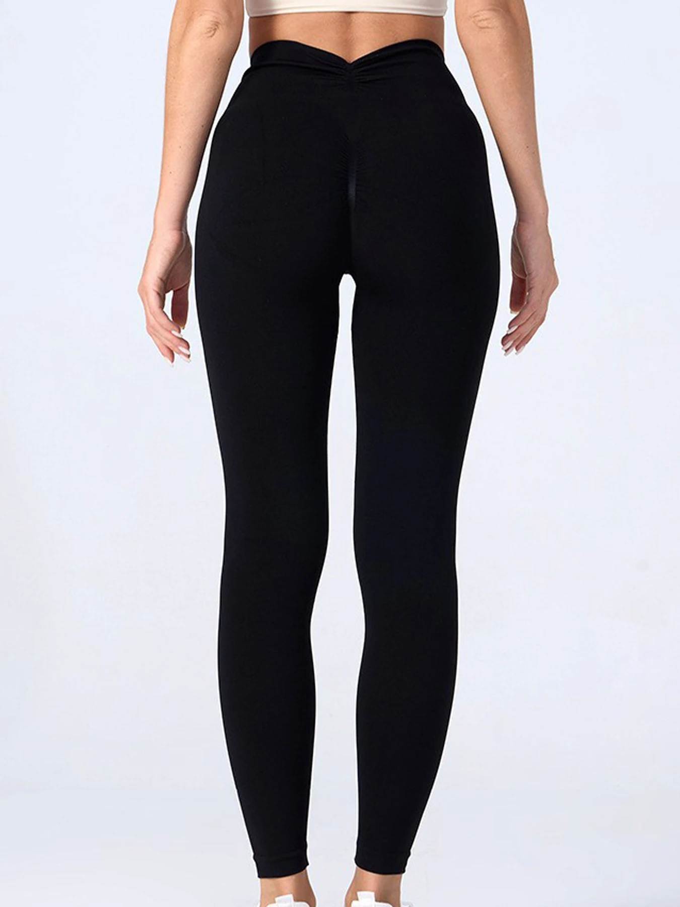 Women's High-Waisted Hip-Lifting Yoga Pants - Tight, Elastic, Quick-Dry, V-Waist Yoga and Fitness Leggings