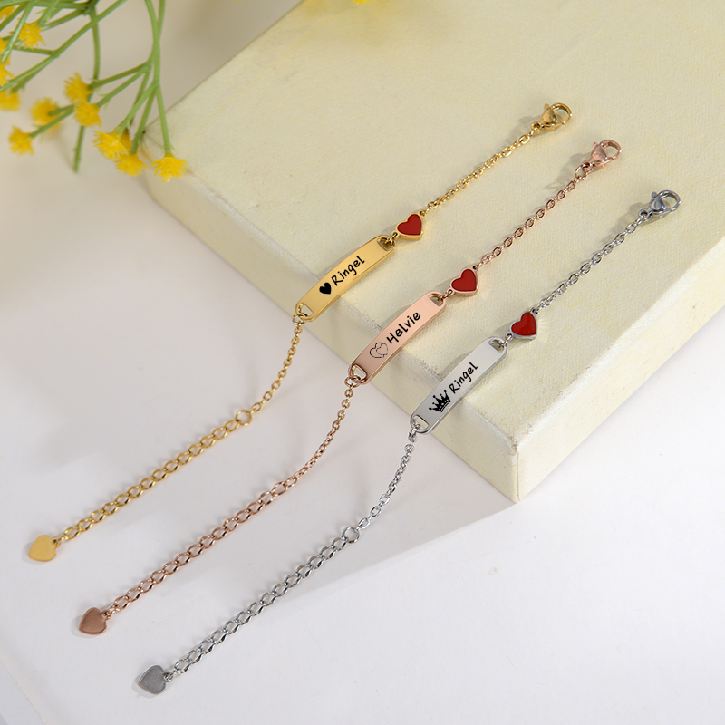 Pulseira personalizada com nome do bebê, banhada a ouro 14k, pulseiras de identificação personalizadas para meninas e meninos, pulseira com texto personalizado, presente para recém-nascidos