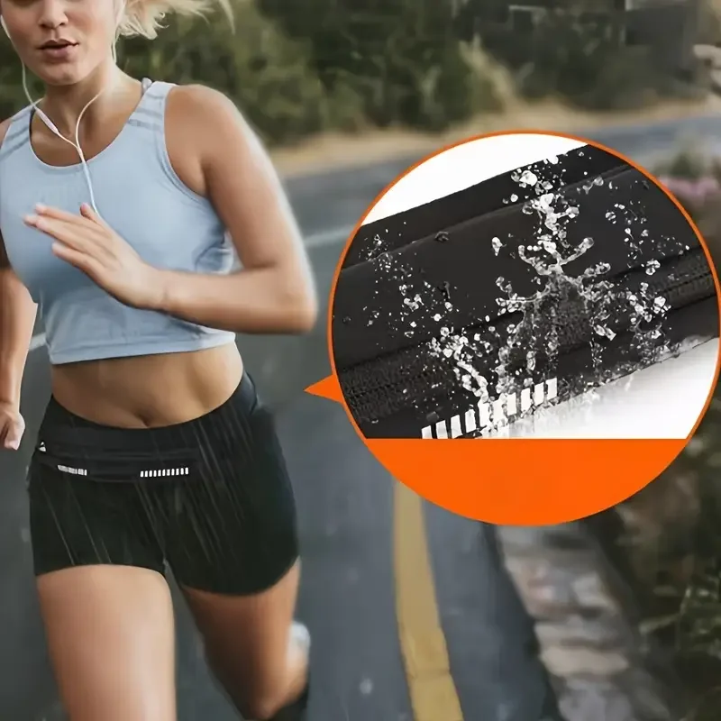Waterdichte hardloopheuptas voor heren en dames, geschikt voor telefoonhouder met ritssluiting, duurzaam sportheuptasje met sleutelzakje voor joggen