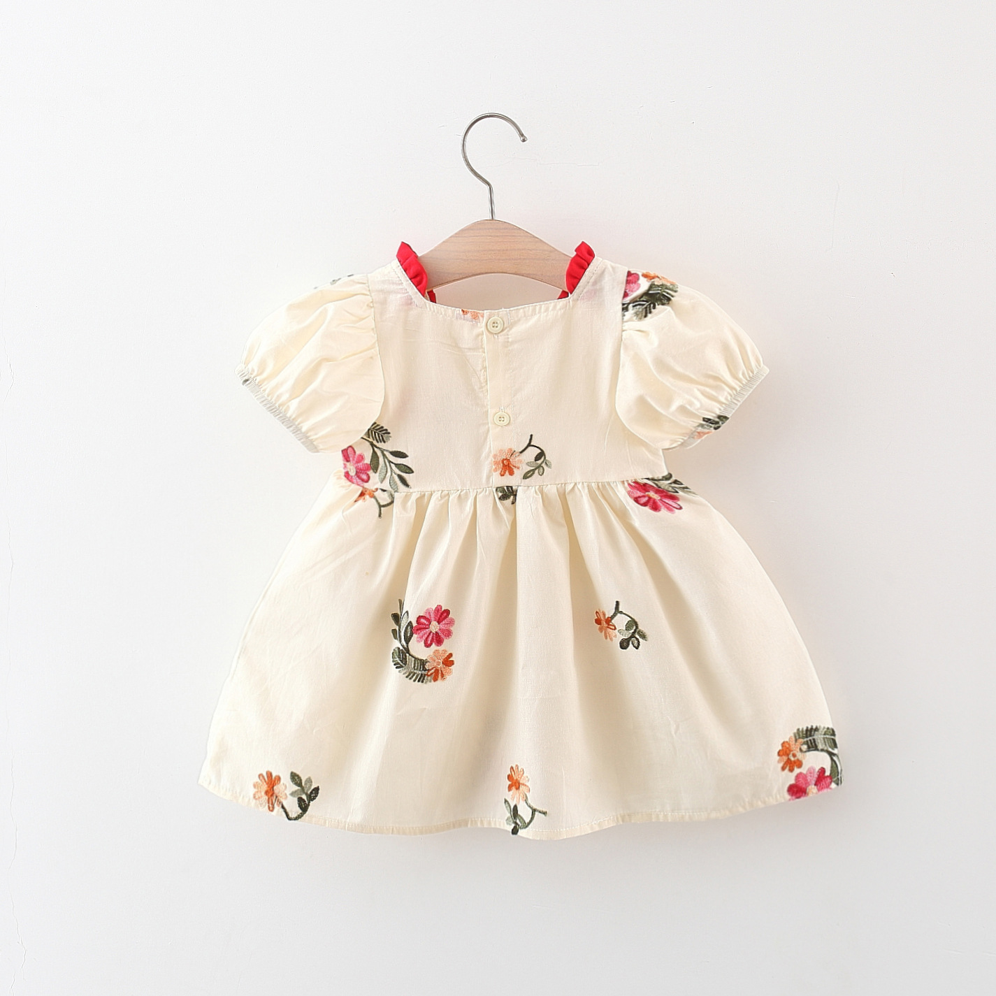 Vestido de verano para niña, Falda bordada de algodón con mangas de burbuja, ropa cómoda para niños de 0 a 3 años, novedad