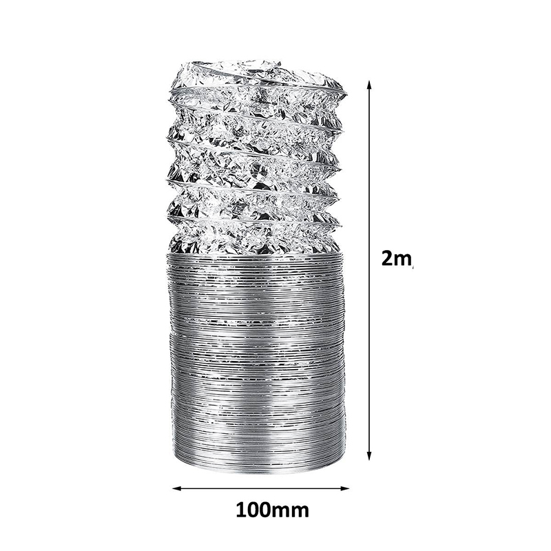 換気用の柔軟な排気ホース,4インチ,2m,換気用,キッチンとバスルーム用