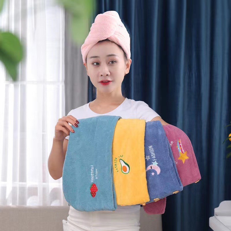 1 PC ได้อย่างรวดเร็วแห้งหมวก Super Absorbent Soft ห้องน้ําผู้หญิงผ้าขนหนูสาวน่ารักผ้าเช็ดตัวผมแห้ง Wrap Bonnets