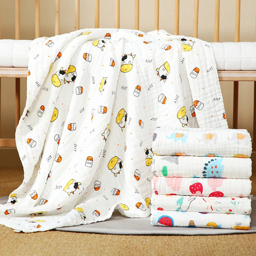 4-lagige Gaze Säuglingswaschlappen Baby Badetuch Neugeborenen Bademantel Baumwolle Wickeldecke für Jungen Mädchen Kinderdecke
