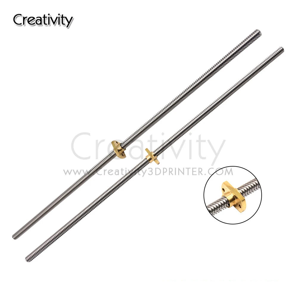 T8 * 8 Ender 3 Vít Dẫn Trục Z + Đồng Loại Hạt Dẫn 8MM 365/399/400MM Cho Ender-3 Ender-3 V2 Ender 6 CR-10S CR-10 V2 CR-6 SE I3