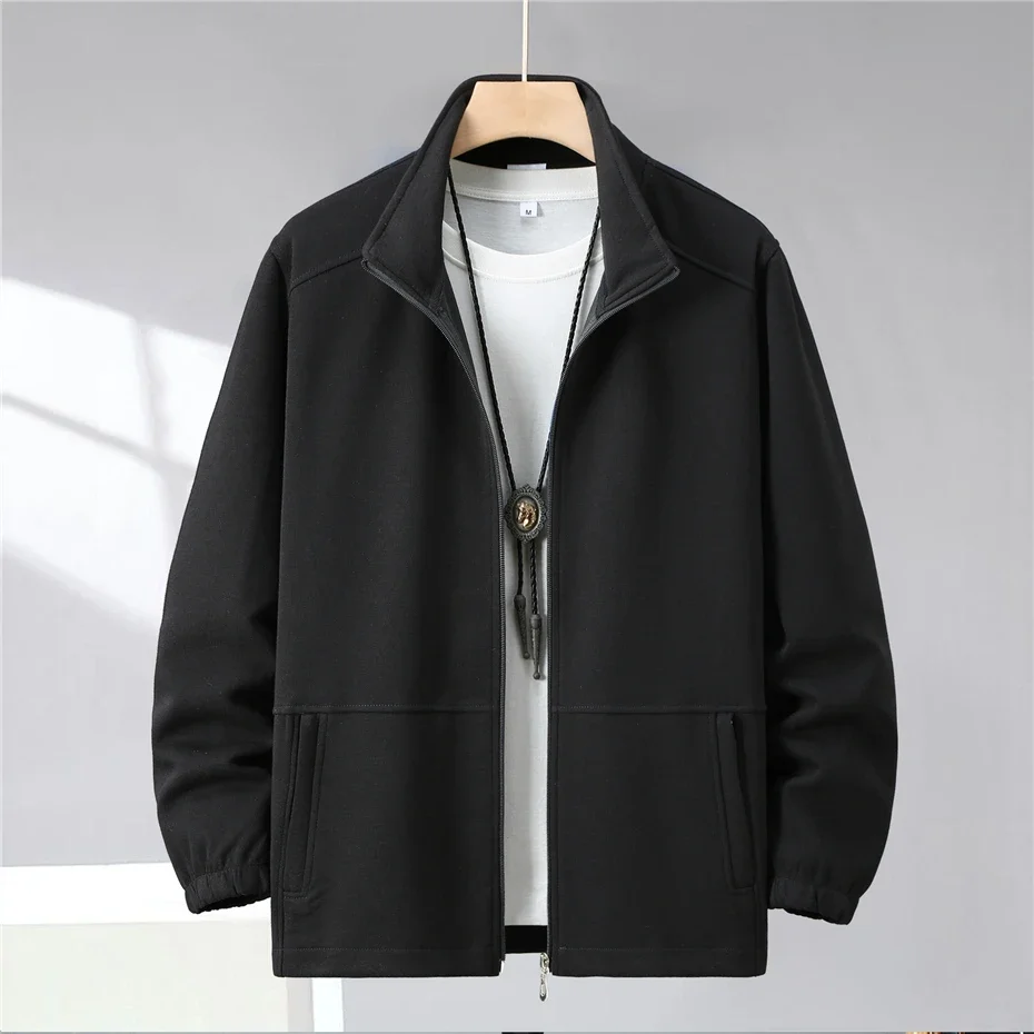 Extra große Herren-Frühlingsjacke, Stehkragen, Reißverschlussmantel, männlich, plus groß, 10XL, 12XL, lockere, lässige Mode, Arbeitskleidung, Oberbekleidung