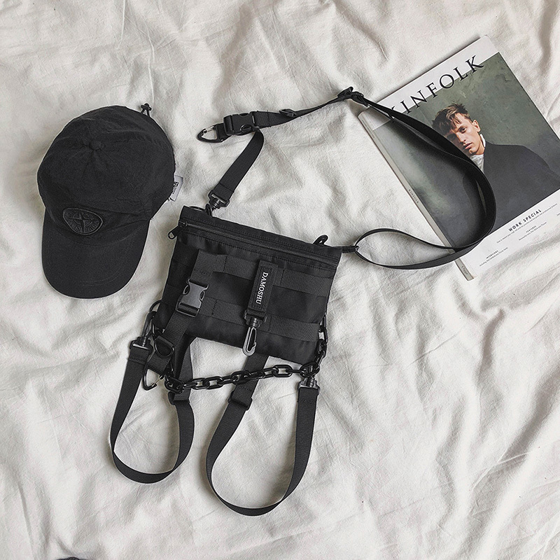 kwaliteit Nylon borsttas Unisex Mini Rugzak Hip Hop Vest Pack Functionele Borst Rig Bag Man Borstzak schouder Crossbody Tassen