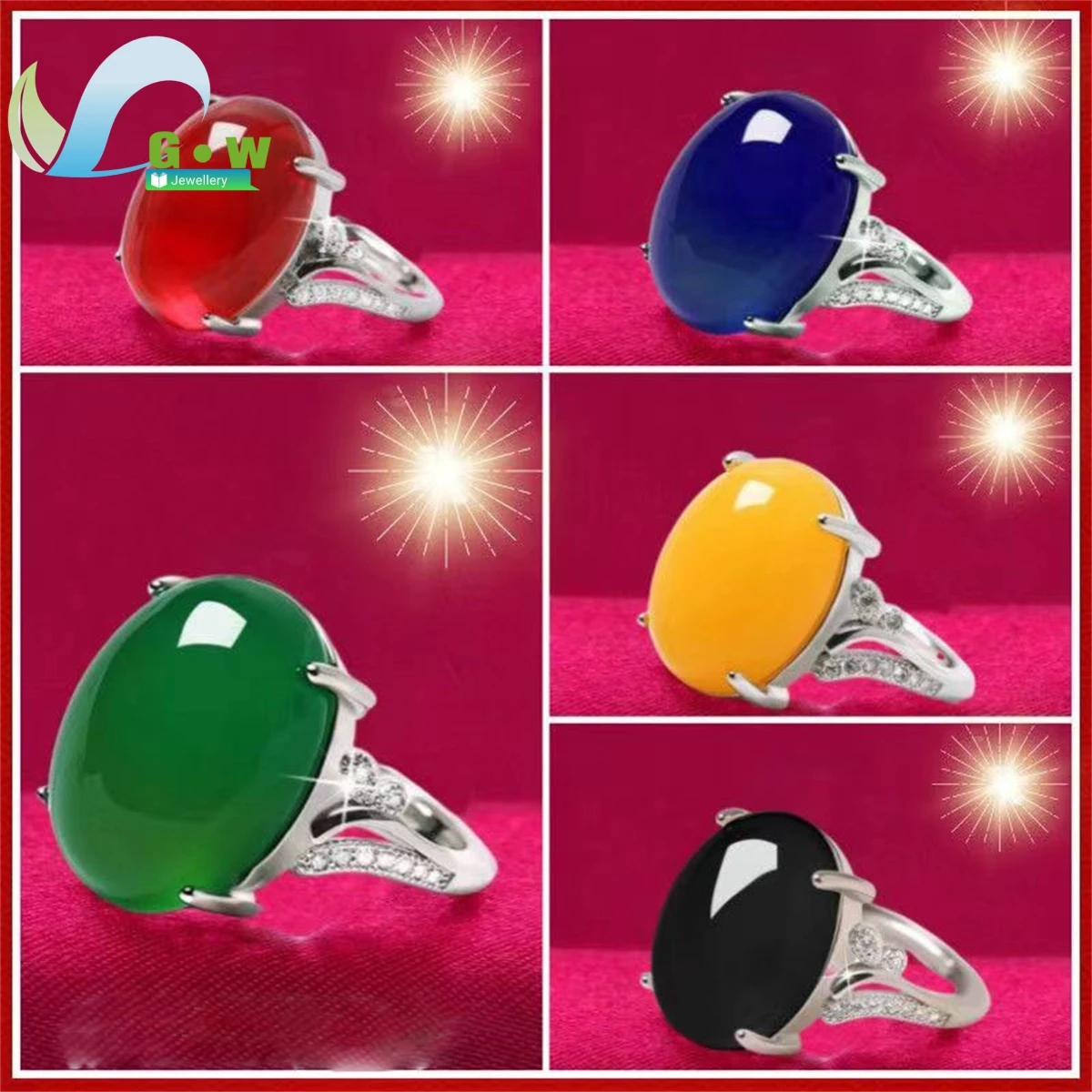 Roter Achat Jade Ring weibliche Öffnung verstellbare einfache Stil Chalcedon Sterling Silber Ring für Mutter Frauen Ringe feines Schmuck Geschenk
