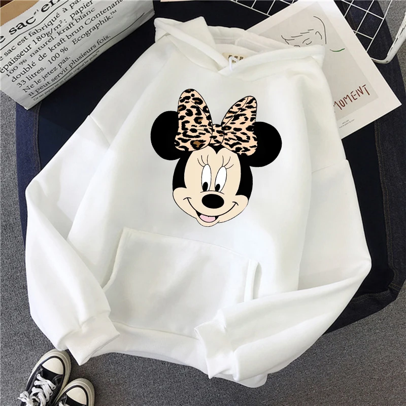 Модные толстовки с капюшоном Минни Дисней Kawaii Микки Маус, женский свитшот, детская уличная одежда в стиле Харадзюку для мальчиков и девочек, одежда унисекс