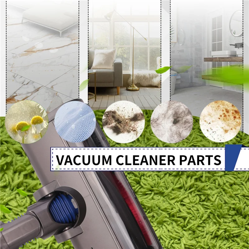 Brush for Dyson V7 V8 V10 V11 V15 Vacuum Cleaner Floor Brush Head with Green LED Lights for Carpets and Hard Floors