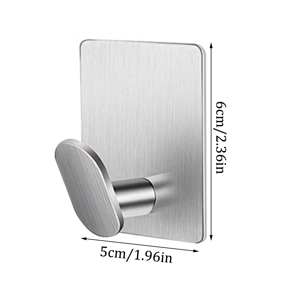 4PCS Stainless Steel Hook Punch-Free Sticky Hook Bathroom Hook Metal Kitchen Bedroom Hook Behind Door