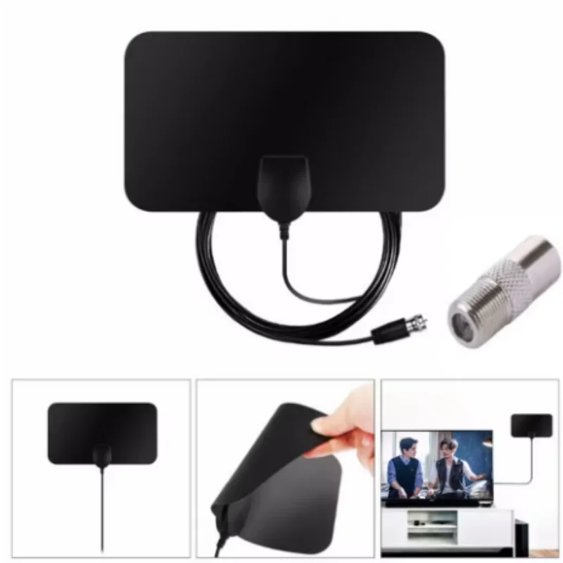 Wzmacniacz sygnału anteny telewizji cyfrowej, antena o wysokim wzmocnieniu, antena HD, płaska antena wewnętrzna, aktywna antena do samochodu, kampera, podróżowania, Smart TV