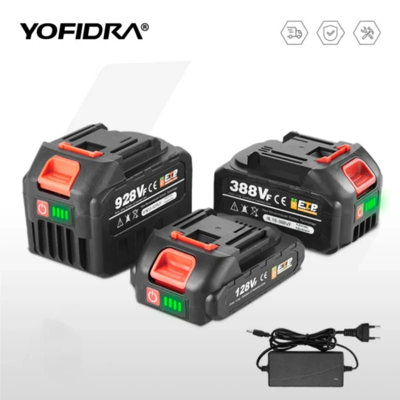 YOFIDRA 928VF 22500mAh Batteria ricaricabile agli ioni di litio 388VF 15000mAh 128VF Batteria agli ioni di litio per utensili elettrici da lavoro