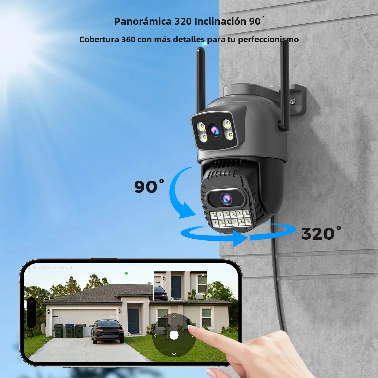 Cámara IP de 10MP 5K protección de seguridad Wifi PTZ lente Dual 5G HD cámara de vigilancia en exterior detección humana seguimiento visión nocturna