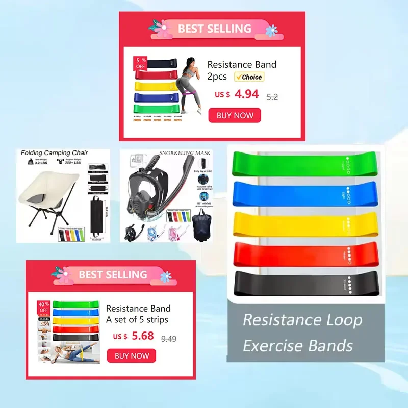 Banda de ejercicio con bucle de resistencia, bandas de ejercicio para el hogar, Fitness, estiramiento, entrenamiento de fuerza, fisioterapia, banda de entrenamiento elástica