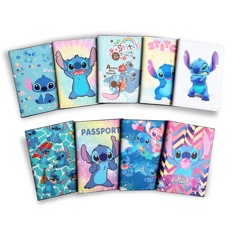 Обложка для паспорта Disney Stitch из искусственной кожи, дорожная Обложка для паспорта для мальчиков и мужчин, визитница, держатели для билетов на самолете, женские