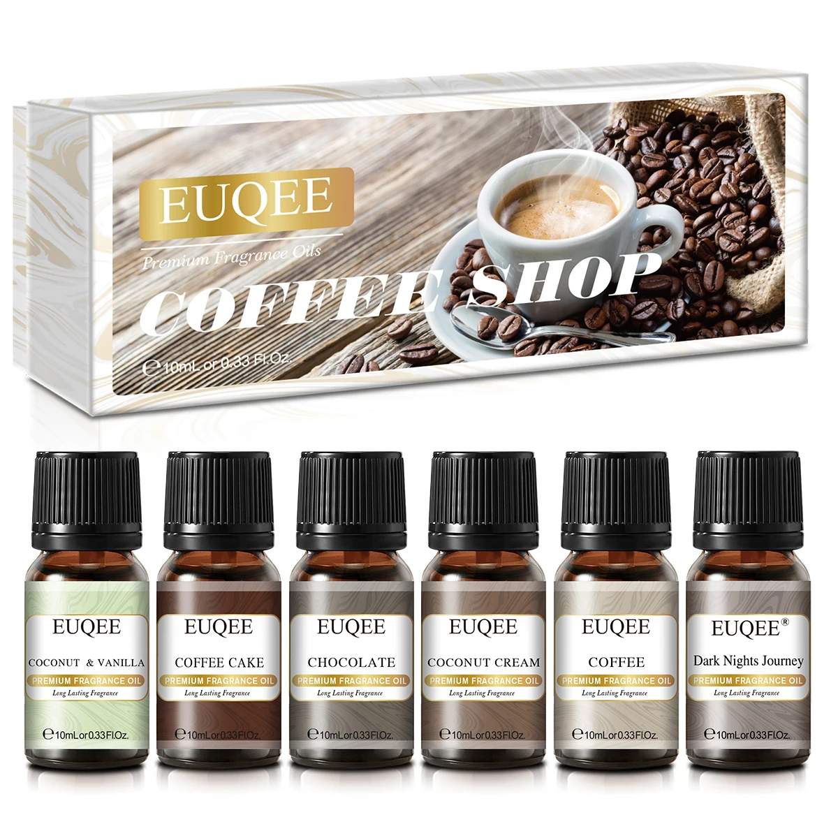 EUQEE 6pcs Fragrance Oils Set 10ml Aroma Oil Gift Box For Humidifier Diffuser Candle Soap Making Air Freshener