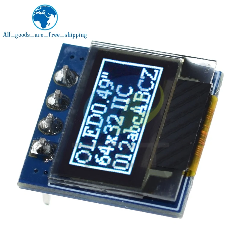Tzt 1/5 pces 0.49 Polegada display oled módulo lcd branco 0.49 "tela 64x32 i2c interface iic ssd1315 driver para arduino avr stm32