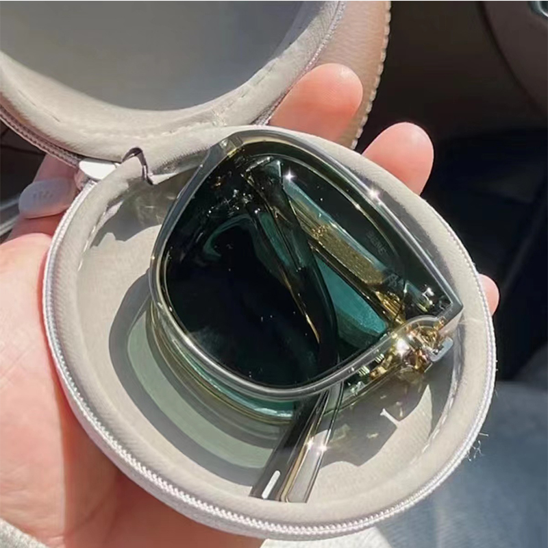 折りたたみサングラス ケース付き サングラス 女性用 ファッション エアクッション メガネ UV 400 メガネ