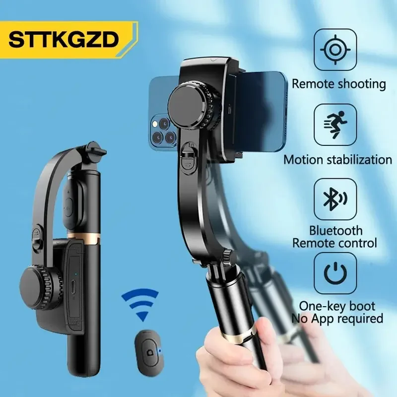 Estabilizador de cardán portátil, palo de Selfie, acción de teléfono inteligente, Kameralar, trípode Bluetooth para transmisión en vivo