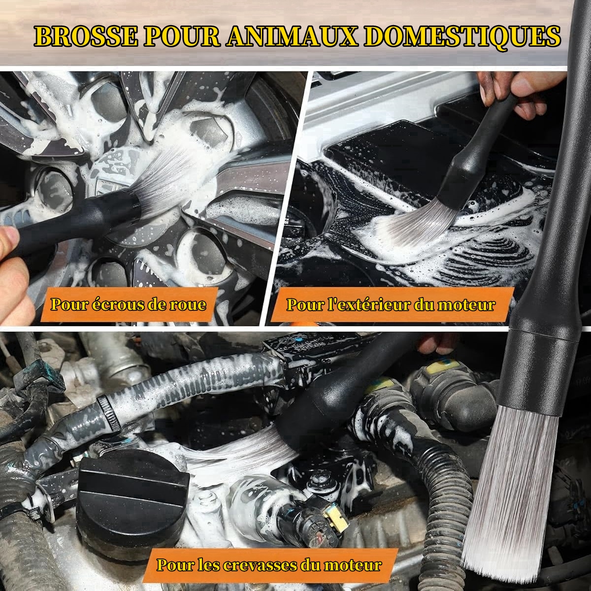 Ensemble de brosses de détail de voiture, 4-5 pièces, évent de climatisation, nettoyage des fentes, balayage, plumeau de poussière, intérieur automobile avec brosse, ensemble d'outils de lavage de voiture