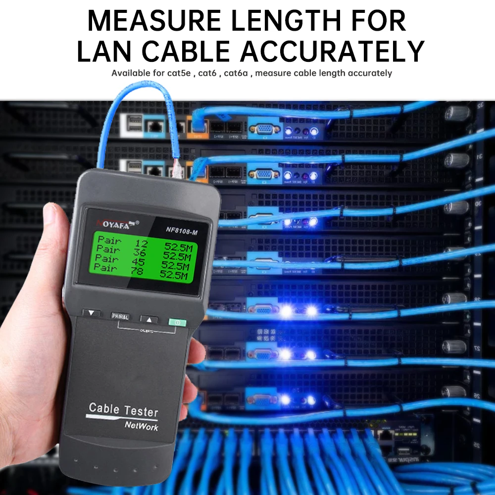 NOYAFA Mới NF-8108M Cáp Mạng Chuyên Nghiệp Rj45 Bút Thử Đo Chiều Dài Cabl Đa Năng Poe Mạng Dụng Cụ