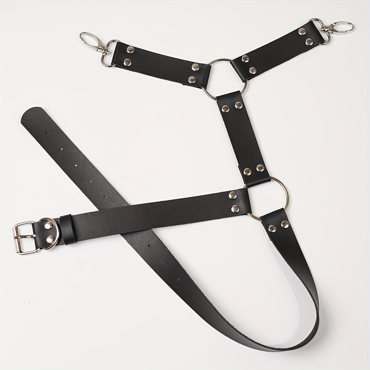 Punk Jarretel Mannen Pu Lederen Harnas Kousenband Bondage Been Riem Bretels voor Jeans Broek Gothic Accessoires Verstelbare Sleutelhanger