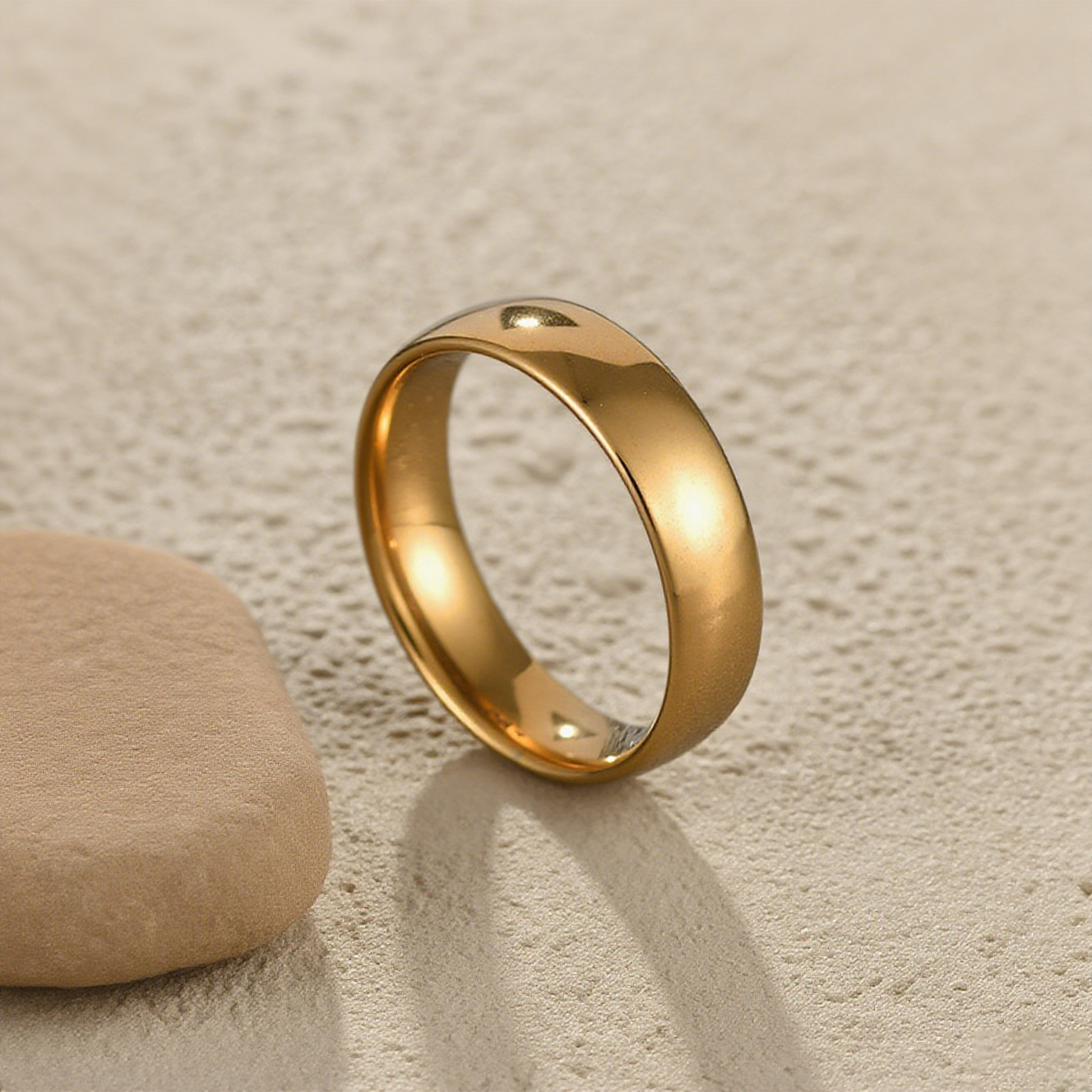 Kissmoon Trendy Roestvrij Staal Hoge Kwaliteit Eenvoudige 6MM Mannen Glanzende Ring voor Vrouwen Paar Wieden Sieraden Banket Party Geschenken