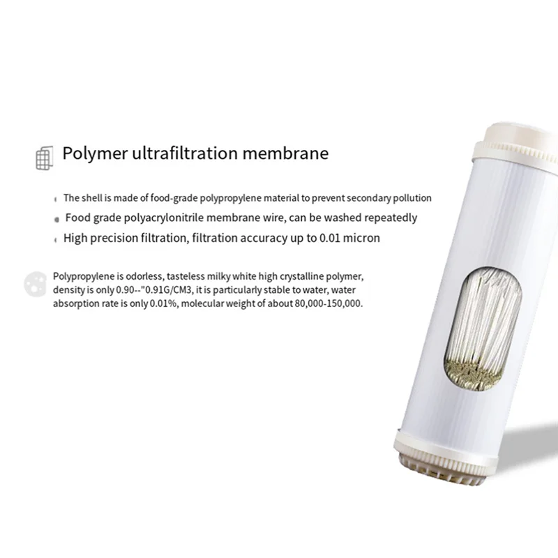 10 Zoll flache Typ uf Hohl faser Ultra filtration membranen Filter 0,01 Mikrometer High Flow Membran uf trocken