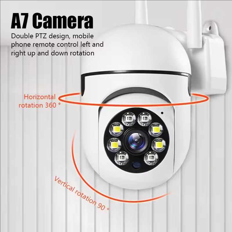1MP WiFi Camera 2.4G Security Surveillance PTZ IR Night Vision Motion Detection Home Security Camera with 2 Antennas for Child