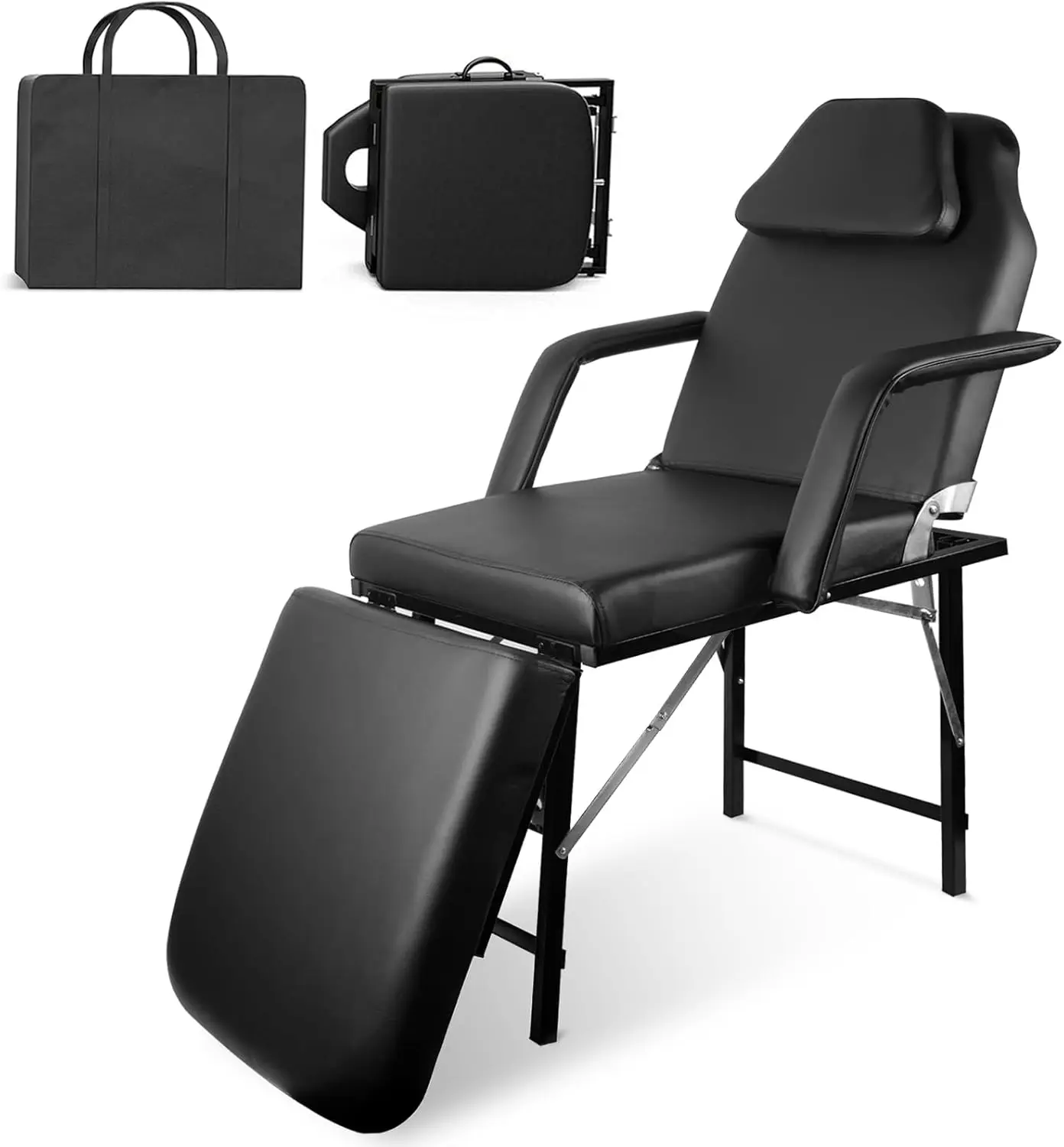 Portable Tattoo Chair, Foldable Massage Table Facial Bed, Professional Spa Chair with Carrying Bag, Adjustable Esthetician Bed f