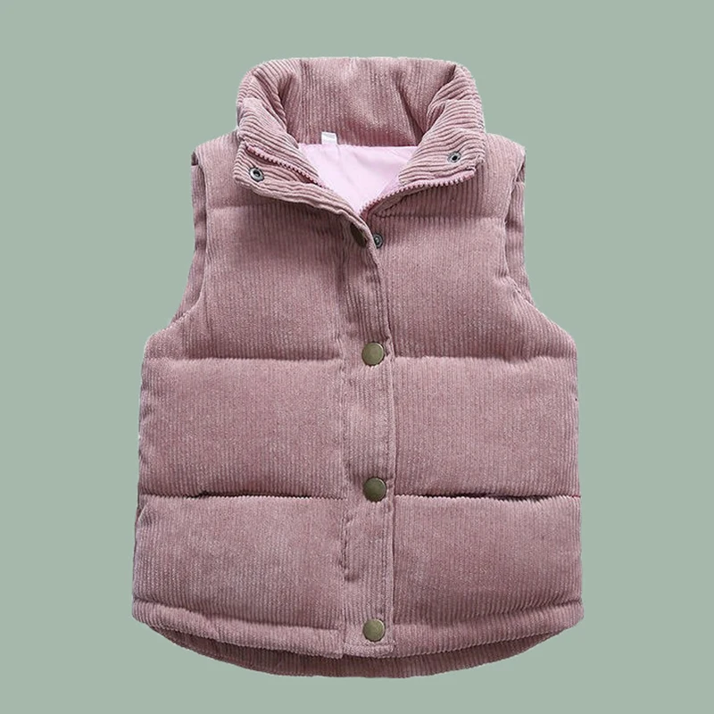 Bambini invernali Addensare Gilet Moda Capispalla caldo per ragazze Ragazzi Giacche Cappotto di velluto a coste Autunno Bambini Giacche di cotone Gilet di cotone