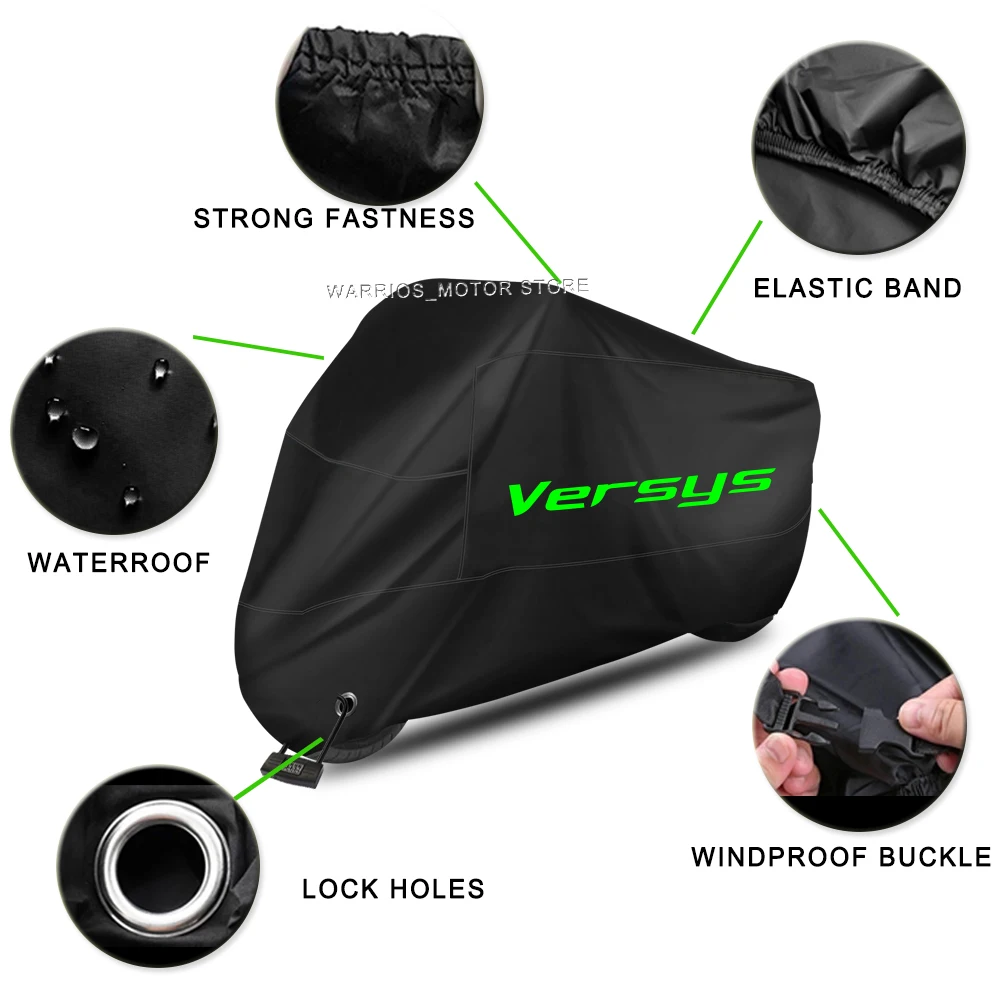 Cubierta impermeable para motocicleta Kawasaki VERSYS Versys, protección UV, a prueba de polvo, a prueba de nieve, para exteriores, lluvia