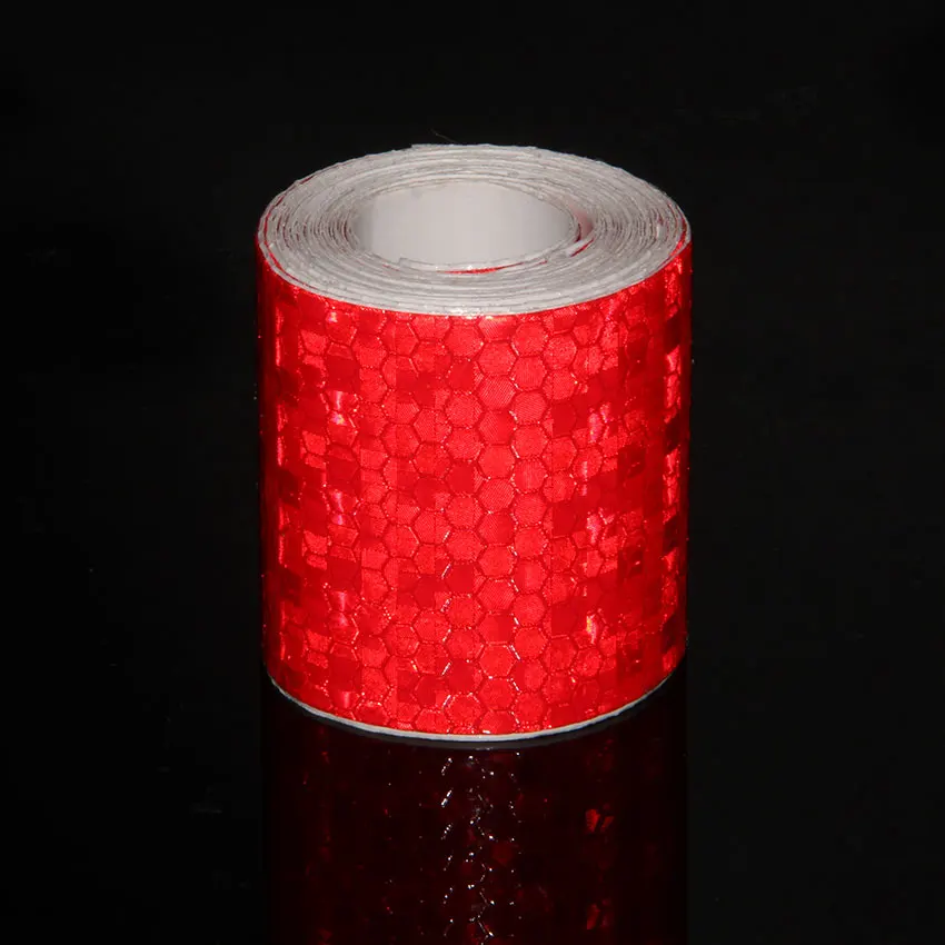 5Cm X 3M Etic Reflectante Chất Liệu Vải Phản Quang Phản Quang Băng Phản Xạ Băng Adhesiva Xe Ô Tô Tự Động Bộ Phim Pha Lê Tổ Ong Đỏ refector Băng