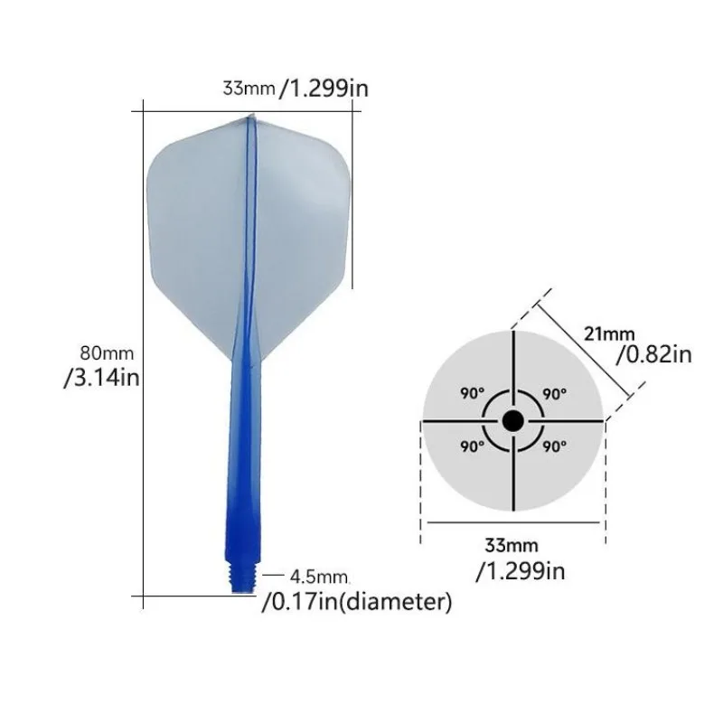 3PCS 2BA Zahn Dart Flügel Set Transparent Dart Schwanz Einteiliges Langlebig Fall Widerstand Klinge Darts Kunststoff
