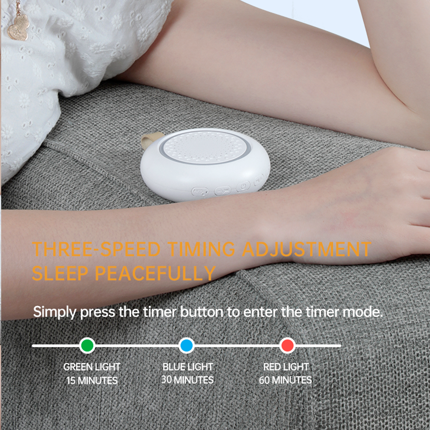White Noise Machine Draagbare babyslaapmachine 24 rustgevende geluiden Slaapgeluidsluidspreker met nachtlampje Slaaphulpapparaat